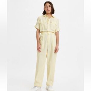Levi’s Lorelei 100% Cotton Utility Pocket Button Up Jumpsuit Size L